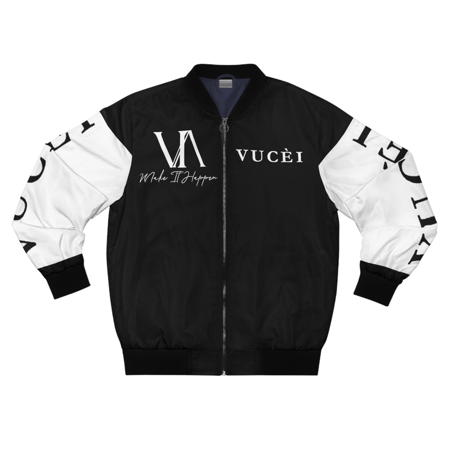 VUCÈI BLACK "Make It Happen" Bomber Jacket (AOP)